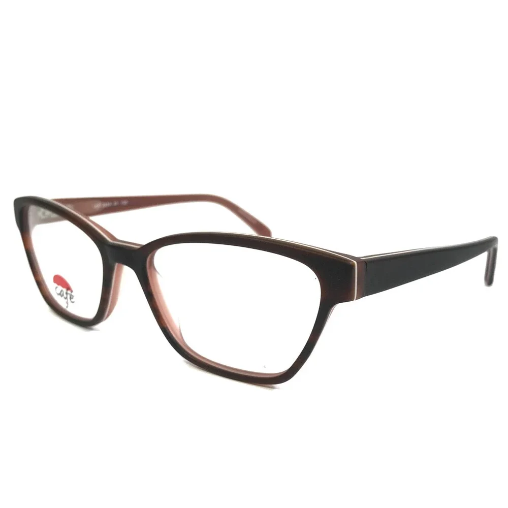 Cafe Lunettes Eyeglasses Frames 3239 #1 Brown Pink Cat Eye Full Rim 52-16-130